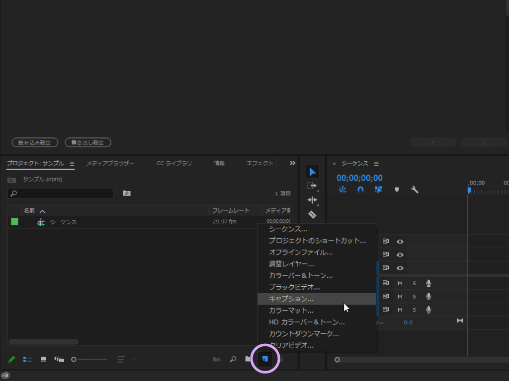 Premierepro 字幕を入れる方法 表示と非表示の切り替えができる字幕を作成したい モーションファイル