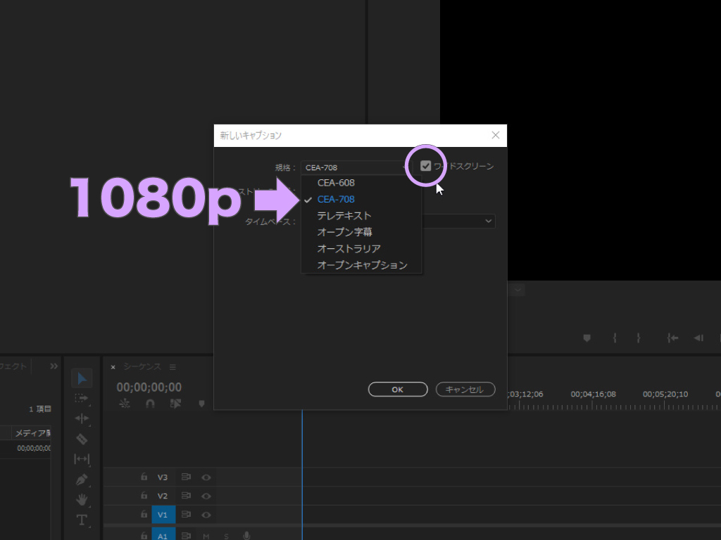 Premierepro 字幕を入れる方法 表示と非表示の切り替えができる字幕を作成したい モーションファイル