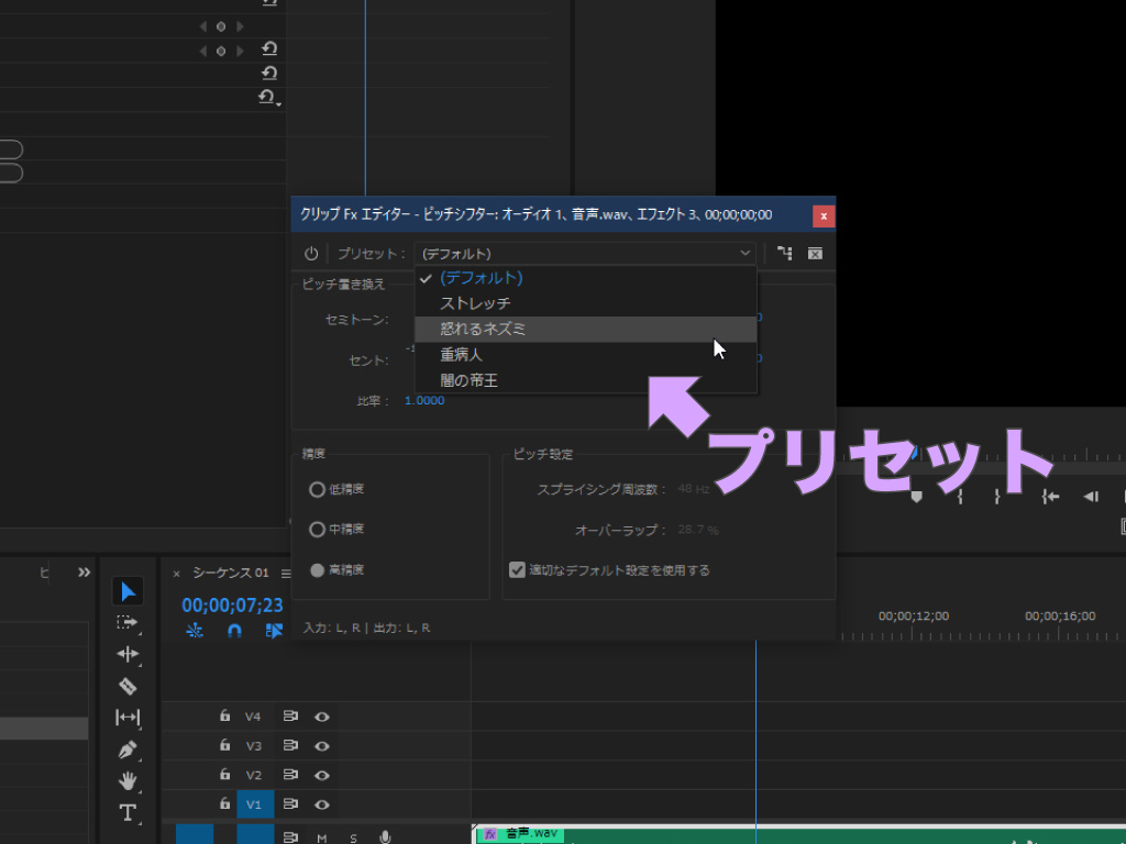 Premiere Pro 便利なオーディオエフェクト 音質の向上やエコー効果の適用など モーションファイル